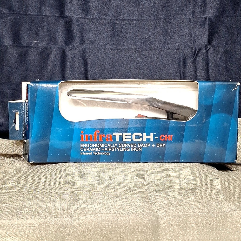 CHI infra Tech Ergonomic Damp + Dry Flat Iron Discontinued NOS Hair Straightener